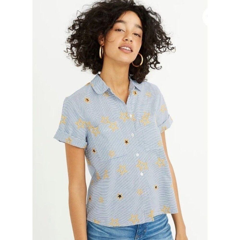 Madewell Women’s Star Embroidered Shirt XXS